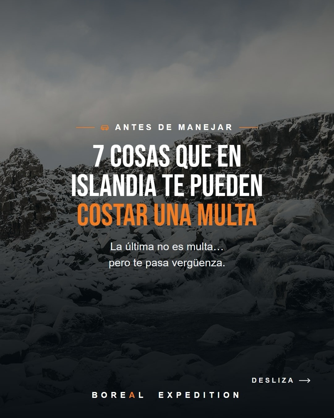 7 cosas que en Islandia te pueden costar una multa 🚨🇮🇸

Islandia es increíble, pero tiene reglas que muchos viajeros no conocen hasta que les llega la multa 😬

🚙 Salirte de la carretera
🏎️ Pisar de más el acelerador
🍺 Una cerveza y al volante
🚐 Dormir en el carro donde sea
🚁 Volar el dron donde no se puede
🌿 Pisar el musgo
🚿 Entrar a la piscina sin ducharte (esta no es multa, pero te pasa vergüenza)

¿Cuál no sabías? 👇
Con Boreal no manejas tú: conocemos cada regla y cada camino 😉

📩 Comenta GUIA y te enviamos gratis la Guía Boreal de Islandia.
.
.
.
#Islandia #Iceland #ViajarAIslandia #RingRoad #AuroraBoreal